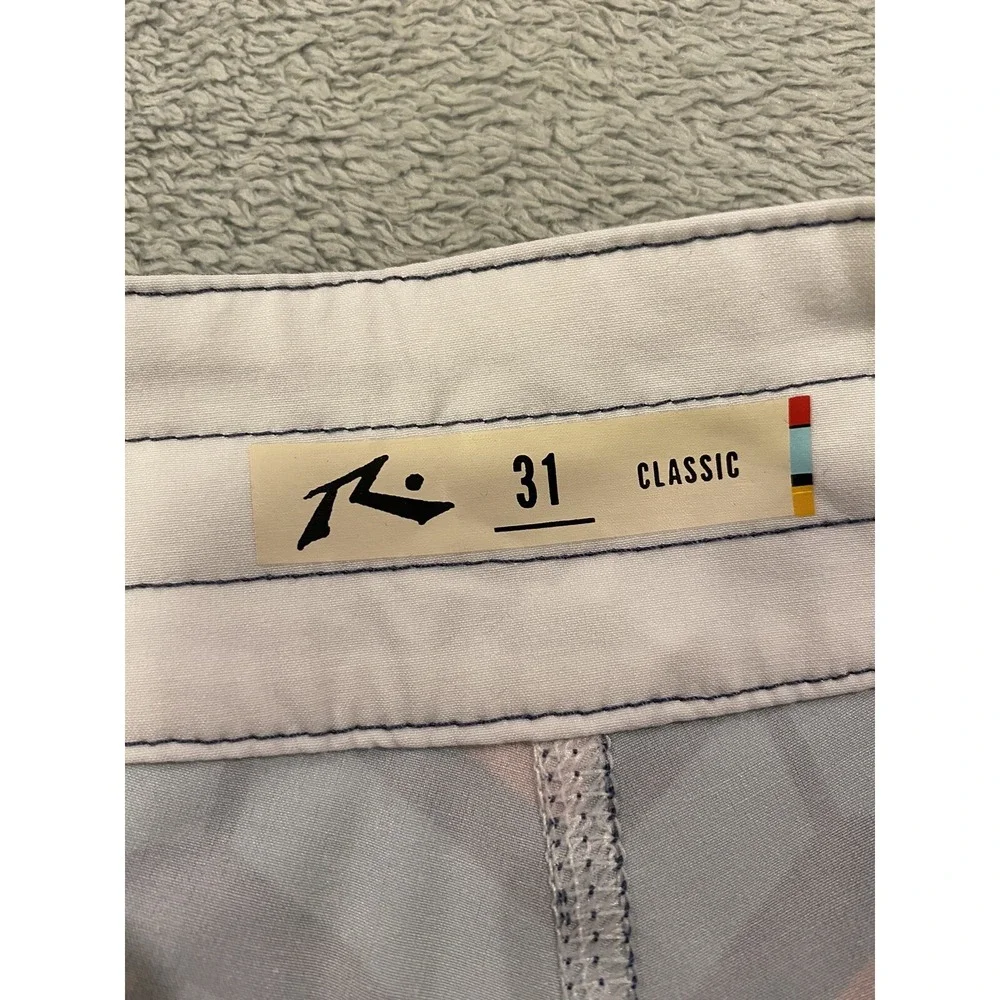 Rusty's Board Shorts Swim Trunks Blue Red Green Geometric Print Mens Size 31